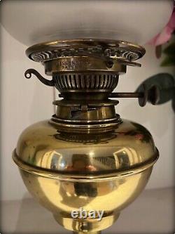 Antique Victorian Duplex Brass Oil Lamp