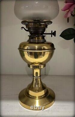 Antique Victorian Duplex Brass Oil Lamp