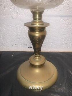 Antique Victorian Duplex Oil Lamp With Chimney & Globe Shade Not Tested 25.5