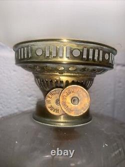 Antique Victorian Duplex Oil Lamp With Chimney & Globe Shade Not Tested 25.5