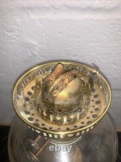 Antique Victorian Duplex Oil Lamp With Chimney & Globe Shade Not Tested 25.5