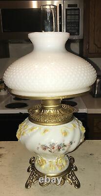 Antique Victorian Fostoria Glass Co. GWTW Parlor Kerosene Oil Lamp, Patent 1898