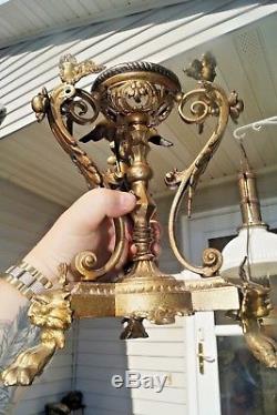Antique Victorian Fostoria Parlor Banquet Lamp GWTW Hurricane Kerosene Oil Lamp