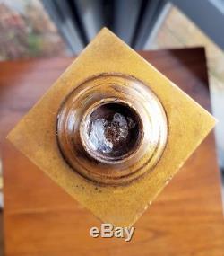 Antique Victorian French Marble Onyx 35cm Oil Lamp Base Corinthian Column Brass