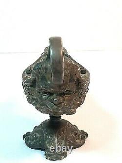 Antique Victorian, Gothic Oil Lamp With Face Cigar Lighter Possibly French