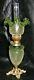 Antique Victorian Green Extra FINE Superior Overshot Miniature Oil Lamp MINT