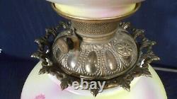 Antique Victorian Gwtw Oil Lamp With Original Ball Shade