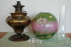 Antique Victorian Gwtw Old Arts And Crafts Art Nouveau Deco Kerosene Oil Lamp