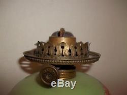 Antique Victorian HP Glass Parlor GWTW Oil Lamp Globe Chimney Metal Claw Feet