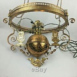 Antique Victorian Hanging Oil Lamp Frame Bradley & Hubbard