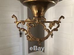Antique Victorian Hanging Oil Lamp Library Parlor Lamp Royal Burner
