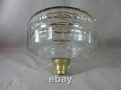 Antique Victorian Heavy Cut Glass Duplex Oil Lamp Fount Font