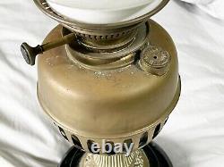Antique Victorian Lux Way 1884 Oil Lamp Including Shade Lampe Belge