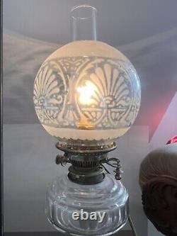 Antique Victorian Maple Hunks Patent Oil Lamp Converted To Electric