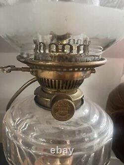 Antique Victorian Maple Hunks Patent Oil Lamp Converted To Electric