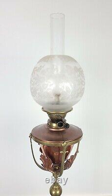 Antique Victorian Messengers Duplex Telescopic Standard Oil Lamp