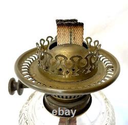 Antique Victorian Oil Lamp Gilt & Marble Column Base HINKS No. 2 DUPLEX Burner