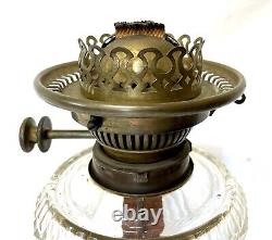 Antique Victorian Oil Lamp Gilt & Marble Column Base HINKS No. 2 DUPLEX Burner