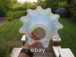 Antique Victorian Opalescent Vaseline Type Glass Oil Lamp Shade Was Benson