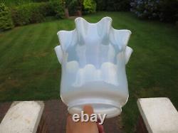 Antique Victorian Opalescent Vaseline Type Glass Oil Lamp Shade Was Benson