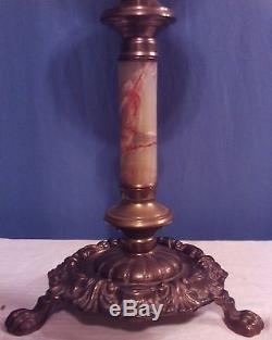 Antique Victorian Ornate GWTW Banquet Pillar Parlor Oil Lamp Light Electric