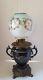 Antique Victorian Parlour Banquet Oil Lamp 1898 Trophy Base Hand Painted Globe