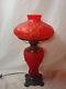 Antique Victorian Pittsburgh SUCCESS Red Satin Glass GWTW Oil Lamp. No Reserve