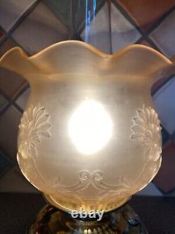 Antique Victorian Restored Wrought Iron Standard Floor Oil Lamp Brass Electric