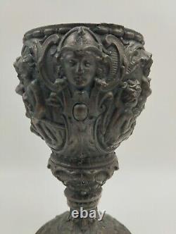 Antique Victorian Spelter Ornate Base for an Oil Lamp Chalice Shaped