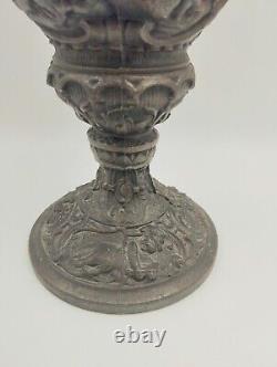 Antique Victorian Spelter Ornate Base for an Oil Lamp Chalice Shaped