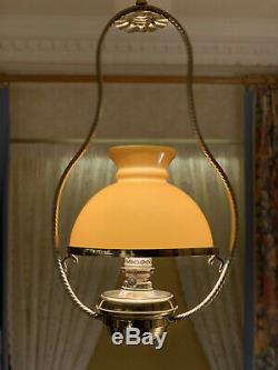 Antique Victorian Style oil lamp (electric) Brass/Glass by Christopher Wray