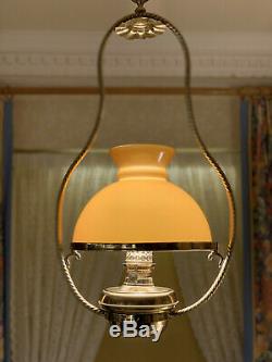 Antique Victorian Style oil lamp (electric) Brass/Glass by Christopher Wray