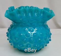 Antique Victorian Turquoise Blue Hobnail Glass Kerosene Oil Lamp Shade 80688