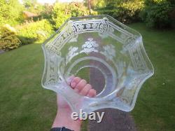 Antique Victorian Veritas Acid Etched Duplex Tulip Oil Lamp Shade