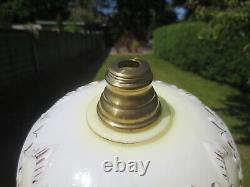 Antique Victorian Yellow Glass Duplex Oil Lamp Fount Font