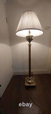 Antique Victorian floor standing lamp column converted oil to electricity Brass