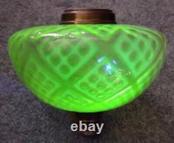 Antique Victorian green vaseline oil lamp font that glows under UV light