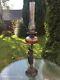 Antique Victorian spelter oil lamp figurine funnel + Duplex double burner Exeter