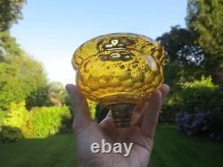 Antique Vintage Amber Glass Oil Lamp & Chimney Shepards Hut Farmhouse