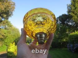 Antique Vintage Amber Glass Oil Lamp & Chimney Shepards Hut Farmhouse