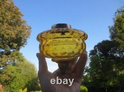 Antique Vintage Amber Glass Oil Lamp & Chimney Shepards Hut Farmhouse