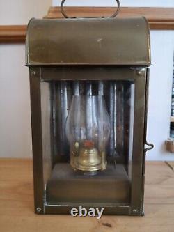 Antique / Vintage Brass Carry Handle / Wall Hung / Carriage Oil Lamp Lantern