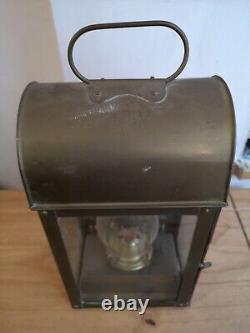 Antique / Vintage Brass Carry Handle / Wall Hung / Carriage Oil Lamp Lantern