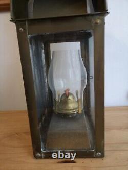 Antique / Vintage Brass Carry Handle / Wall Hung / Carriage Oil Lamp Lantern