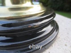 Antique Vintage Brass English Make Oil Lamp & Chimney Shepards Hut Oil Lamp