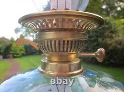 Antique Vintage Brass English Make Oil Lamp & Chimney Shepards Hut Oil Lamp