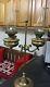 Antique Vintage Victorian Ornate Brass Double Oil Lamp