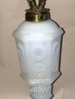 Antique Whale Oil Lamp Boston & Sandwich Glass Co. Star Punty Clam broth 1850s
