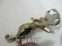 Antique Winged Mythical Mermaid Wall Sconce Light Lamp Old Victorian Gas Angel