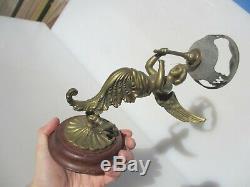 Antique Winged Mythical Mermaid Wall Sconce Light Lamp Old Victorian Gas Angel